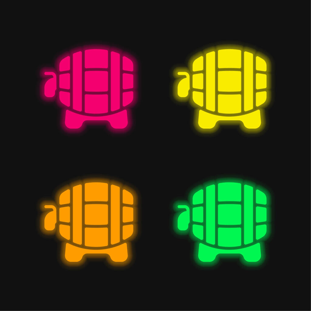 Barril de cuatro colores brillante icono del vector de neón - Vector, imagen