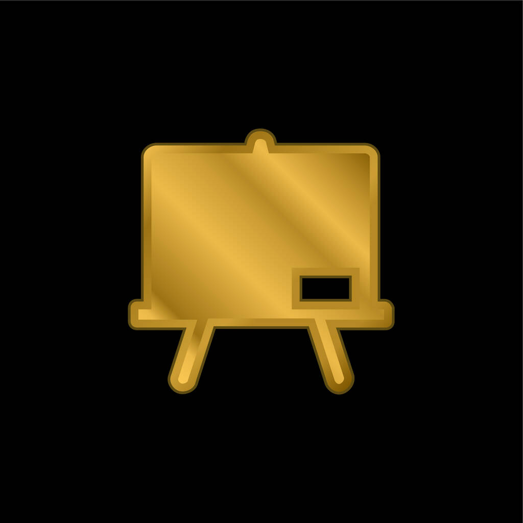 Pizarra chapado en oro icono metálico o logo vector - Vector, imagen