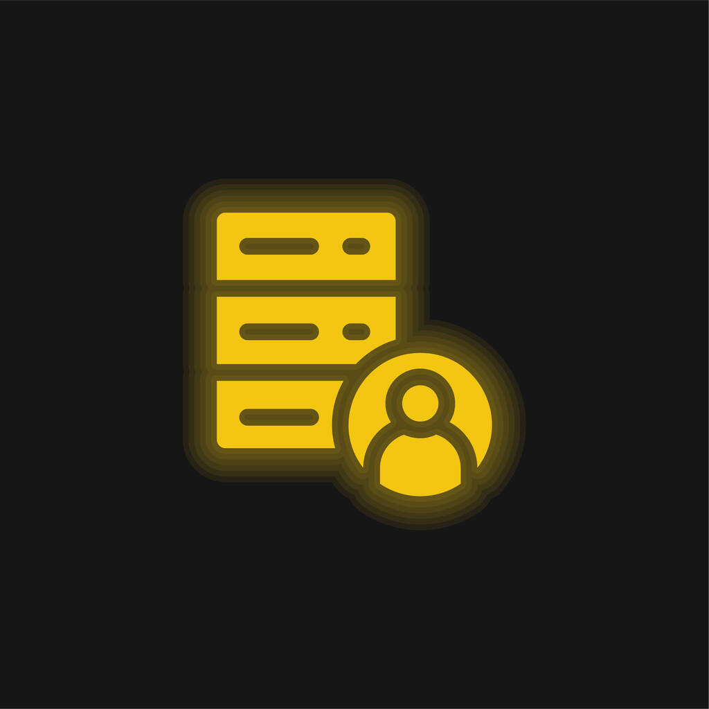 Compte jaune brillant icône néon - Vecteur, image