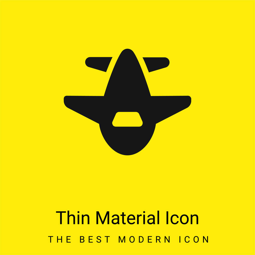 Airliner ícone material amarelo brilhante mínimo - Vetor, Imagem