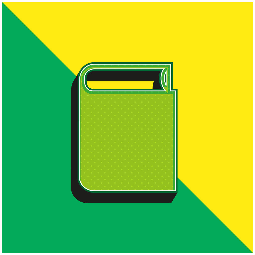 ブッククローズブラックオブジェクトグリーンとイエローのモダンな3Dベクトルアイコンのロゴ - ベクター画像