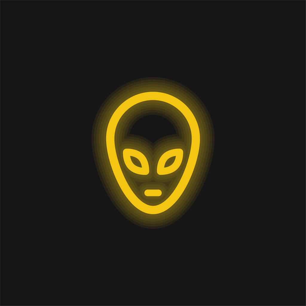 Инопланетная жёлтая сияющая неоновая икона - Вектор,изображение
