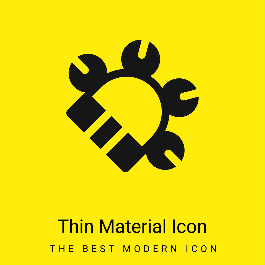 Icône matérielle minimale Bell jaune vif - Vecteur, image