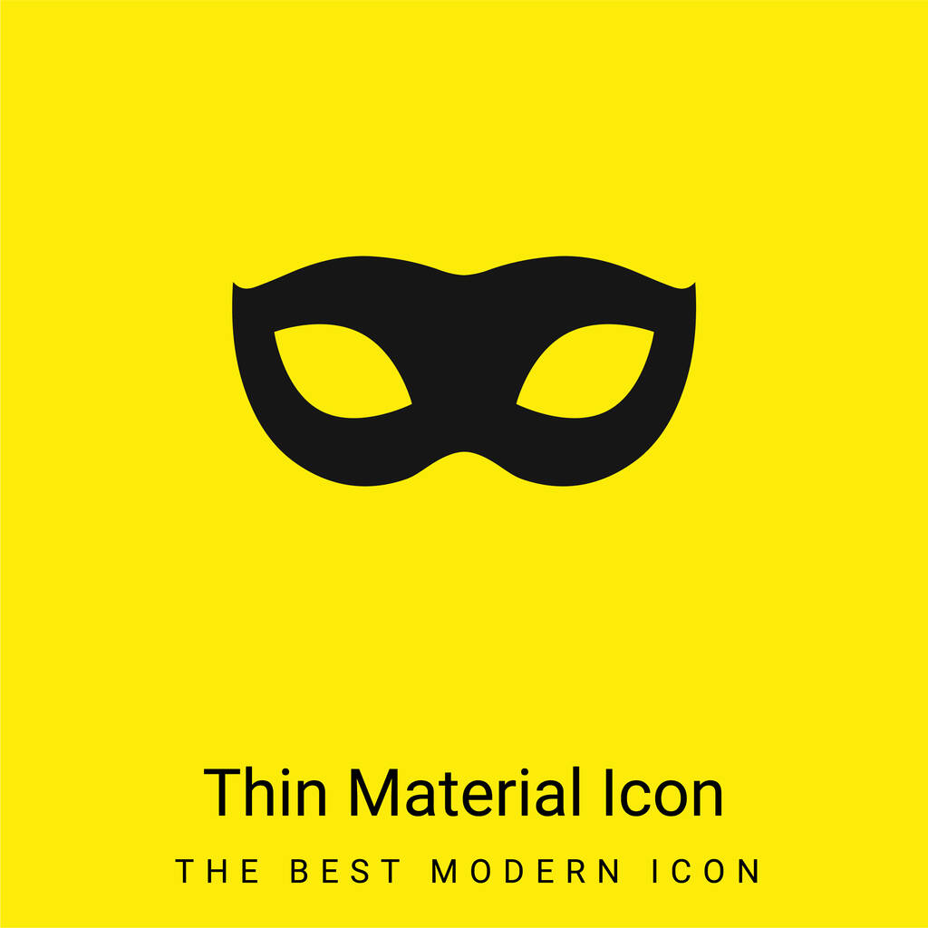 Schwarze Karnevalsmaske Form minimal leuchtend gelbes Material Symbol - Vektor, Bild