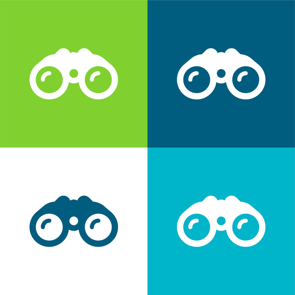 Távcső Lapos négy szín minimális ikon készlet - Vektor, kép