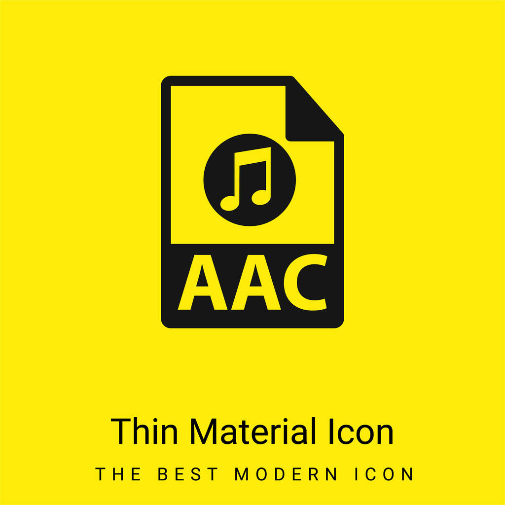 AAC Dosya Biçimi Asgari parlak sarı malzeme simgesi - Vektör, Görsel