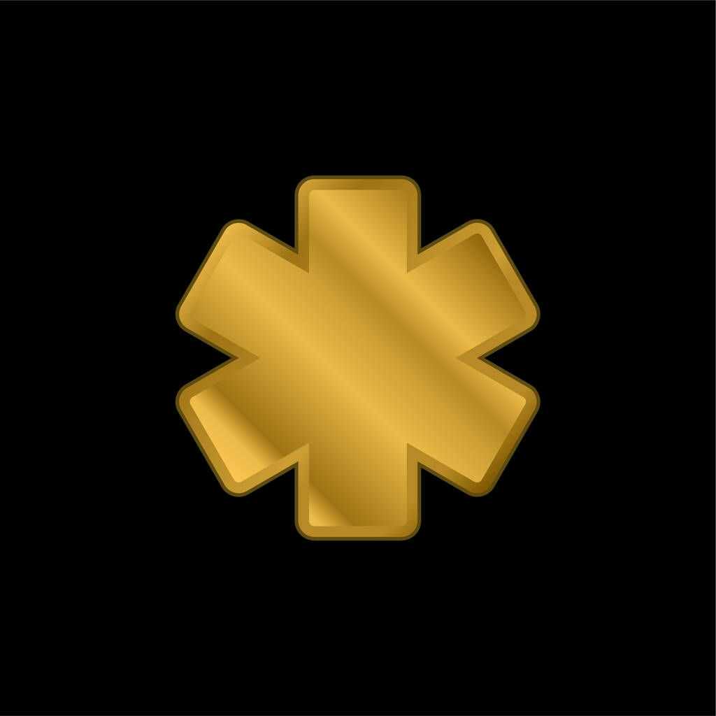 Asterisk złocone metaliczna ikona lub wektor logo - Wektor, obraz