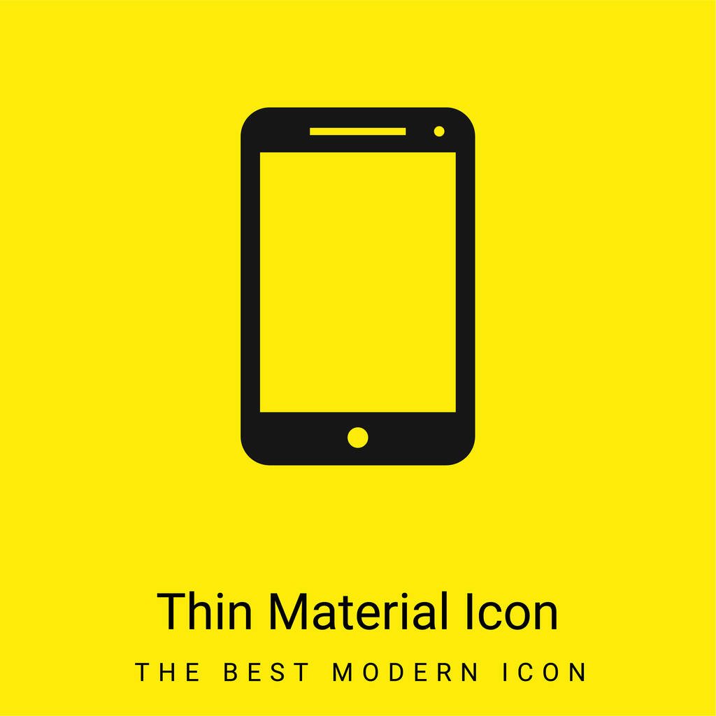 ビッグスクリーンスマートフォン最小限の明るい黄色の素材アイコン - ベクター画像