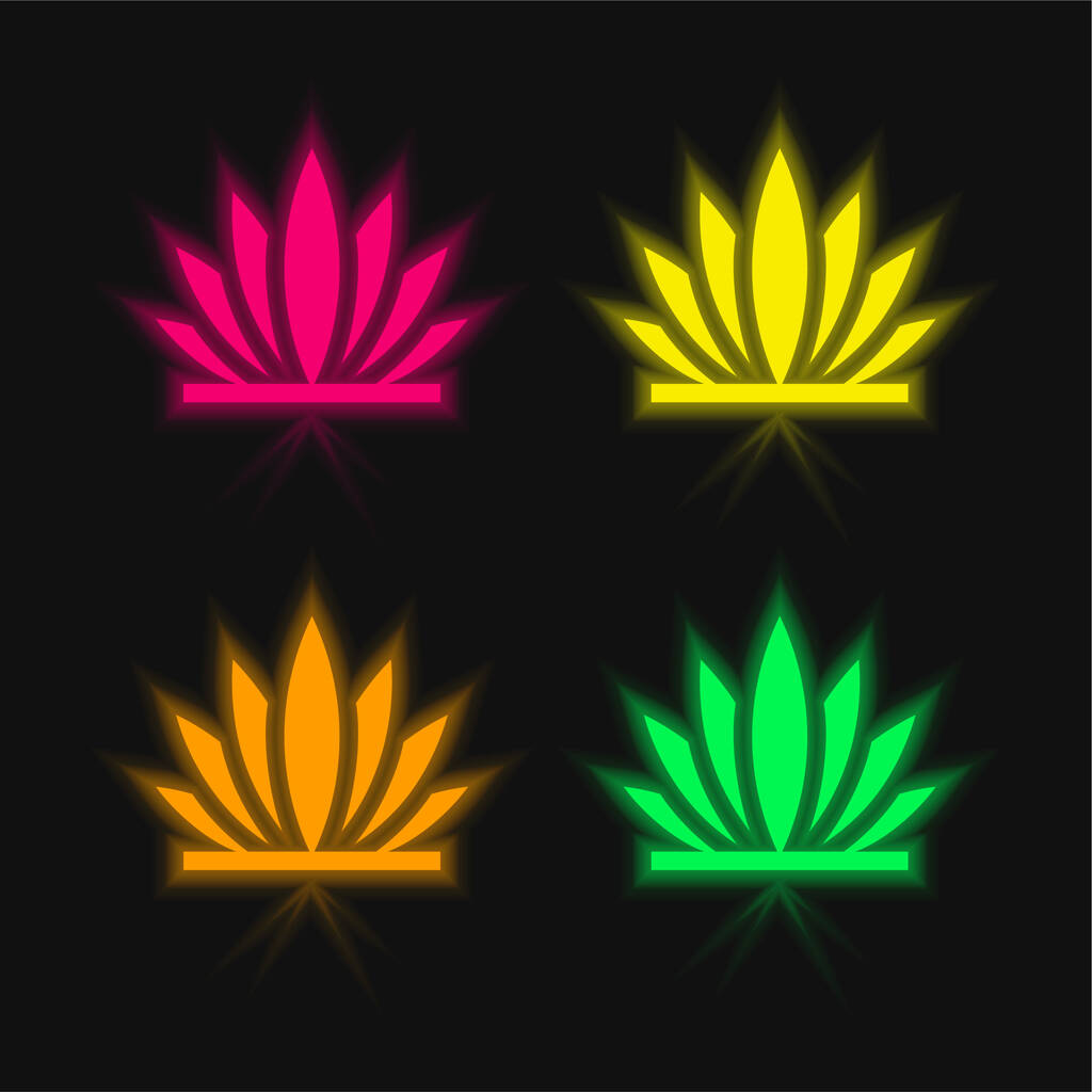 Agave dört renk parlayan neon vektör simgesi - Vektör, Görsel