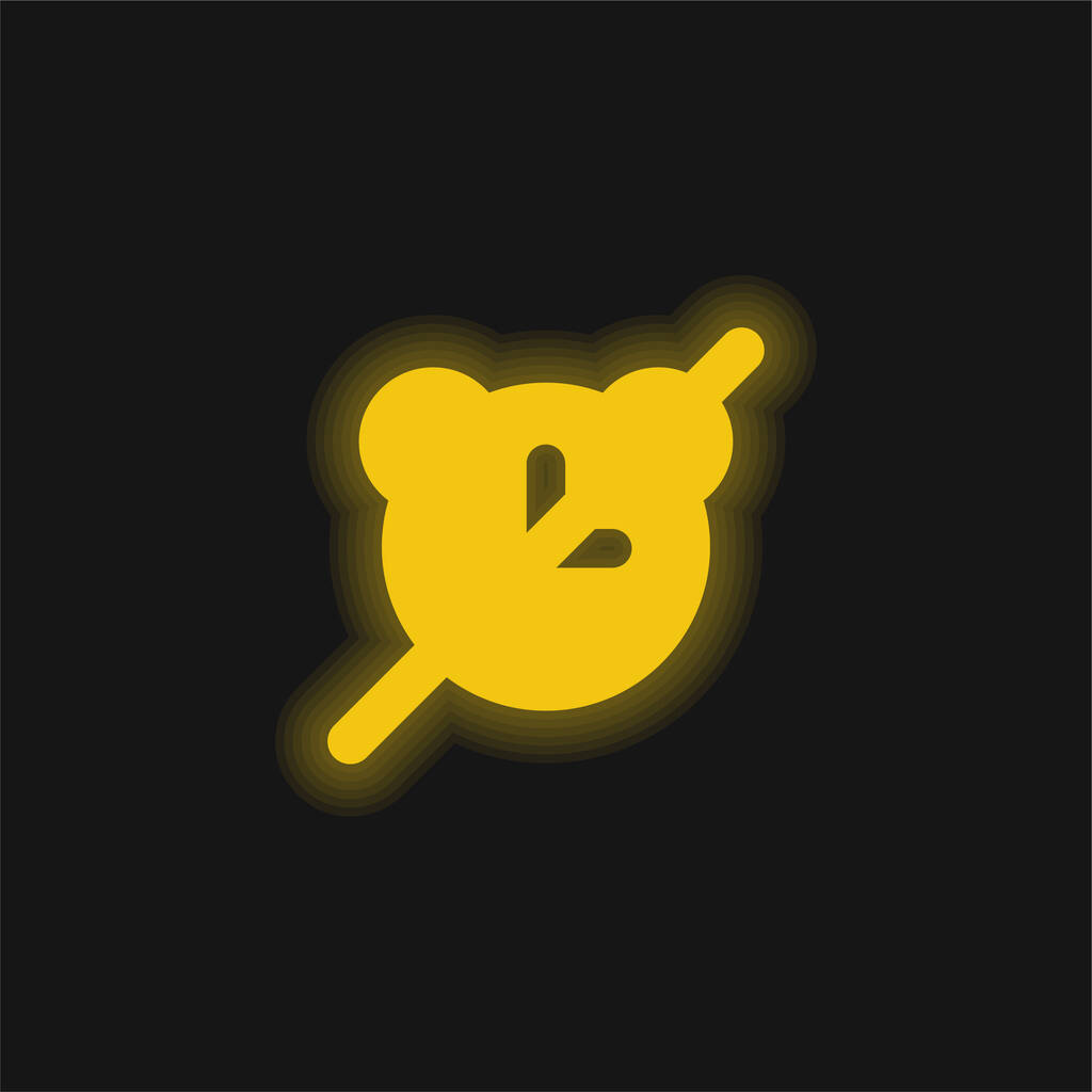 Alarm Off geel gloeiende neon pictogram - Vector, afbeelding