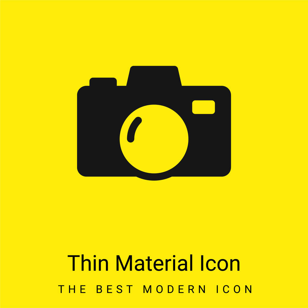 Grande câmera mínima amarelo brilhante ícone material - Vetor, Imagem