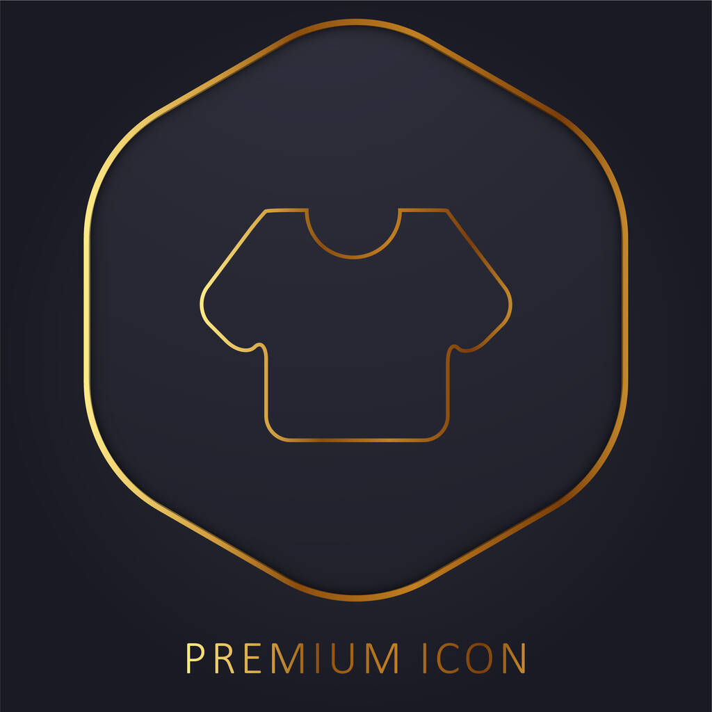 Camiseta preta linha dourada logotipo premium ou ícone - Vetor, Imagem
