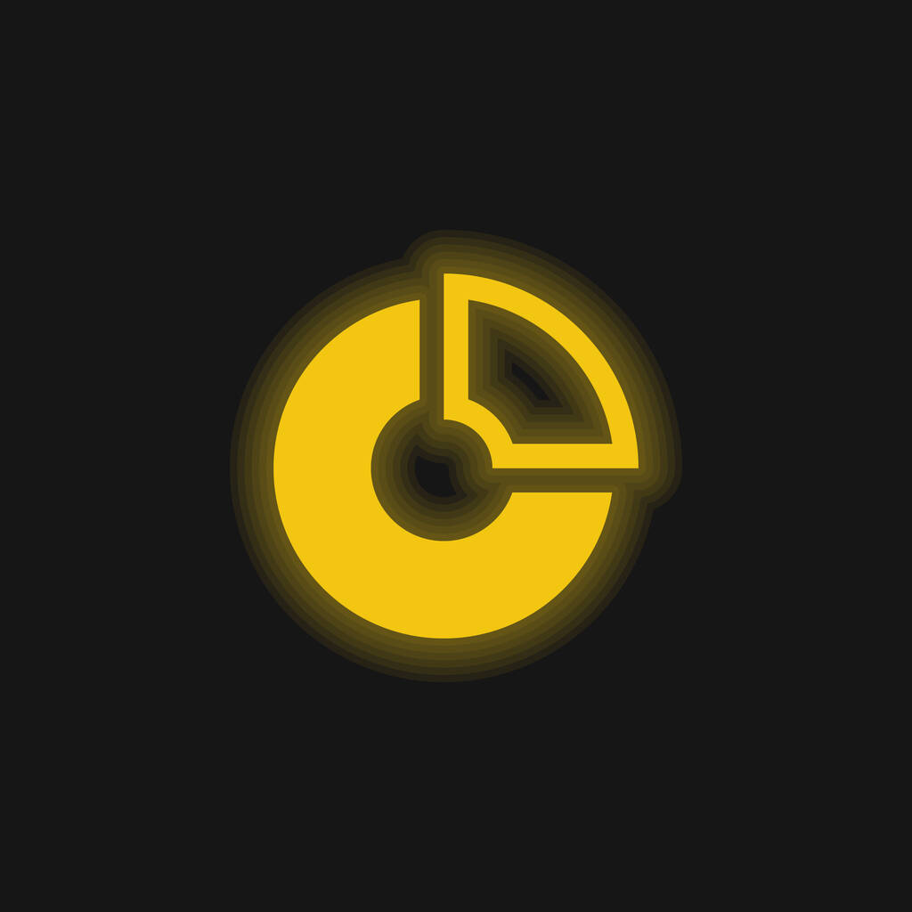 Análisis amarillo brillante icono de neón - Vector, imagen