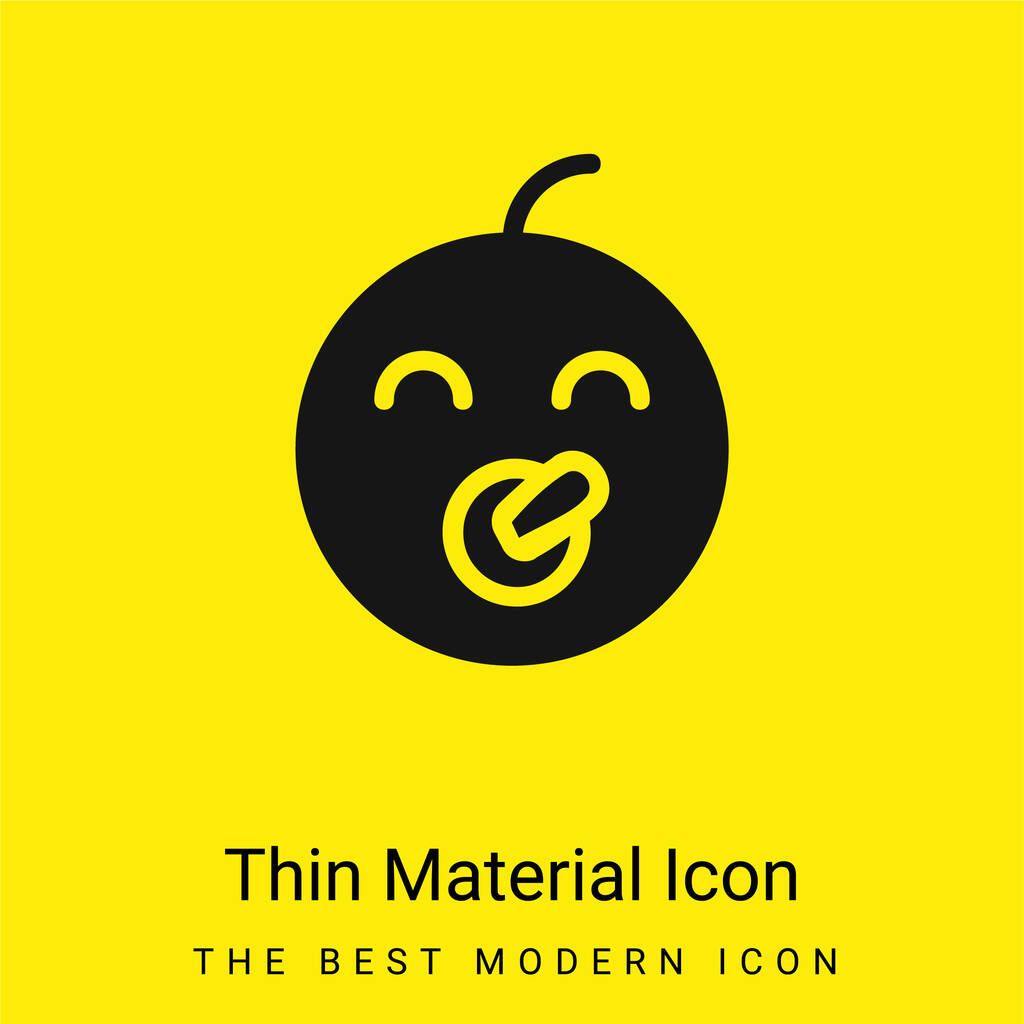 Baby minimal bright yellow material icon - Vector, Image