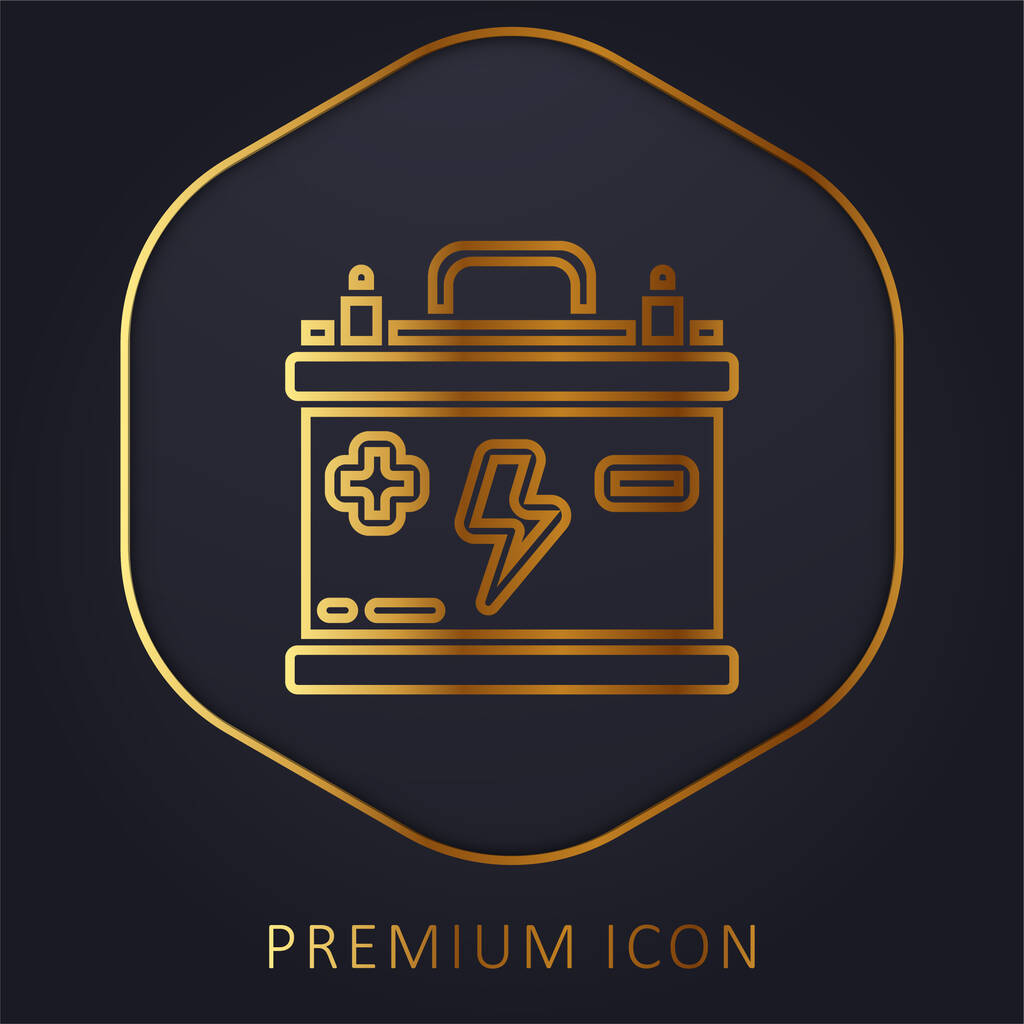 Batterie goldene Linie Premium-Logo oder Symbol - Vektor, Bild