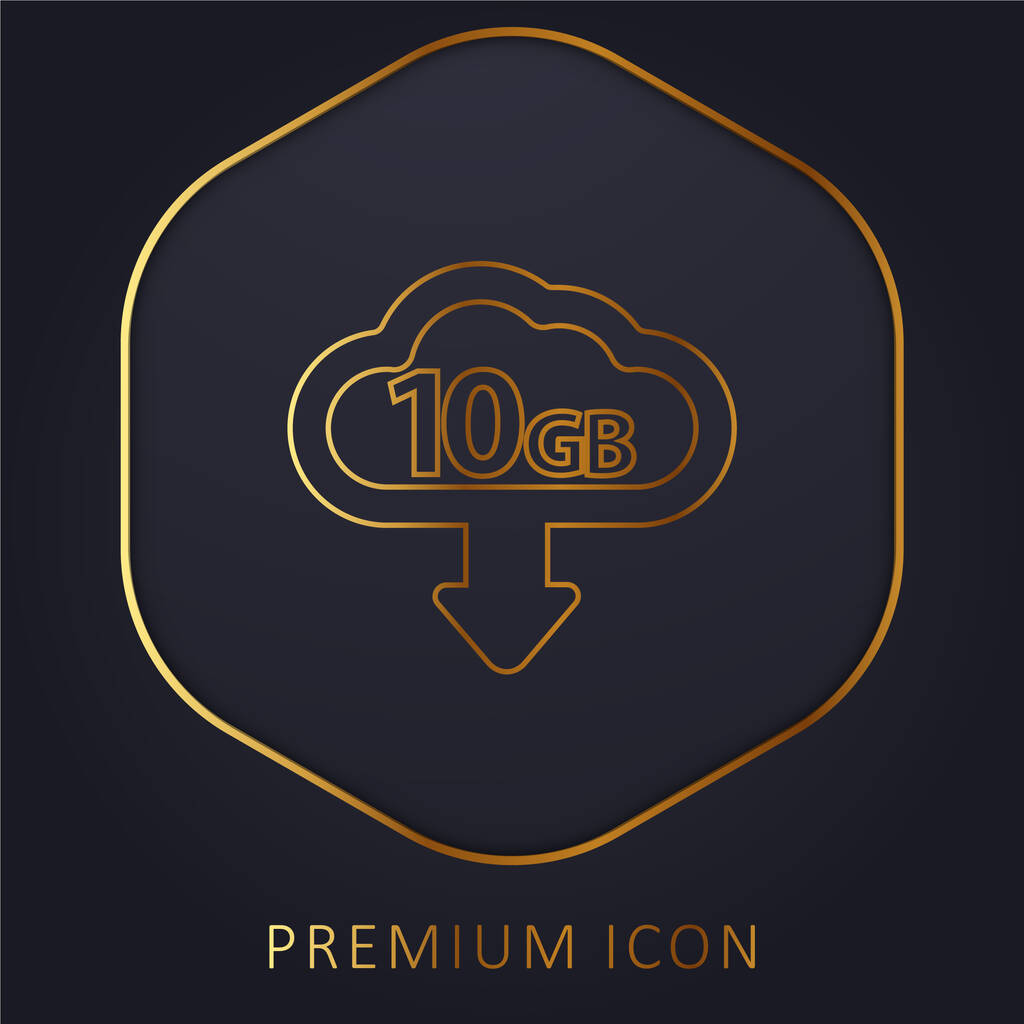 10 GB Baixar linha dourada logotipo premium ou ícone - Vetor, Imagem