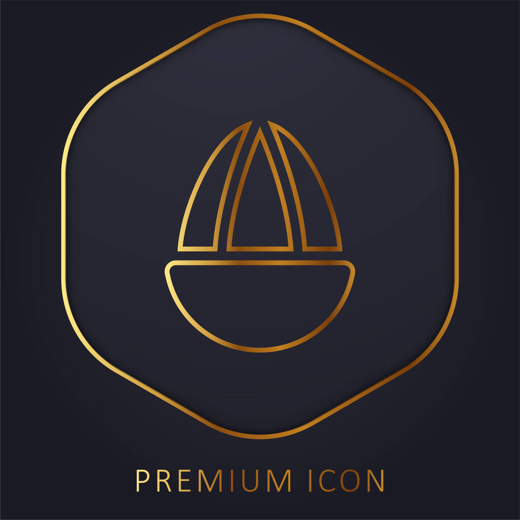 Логотип или иконка золотой линии миндаля - Вектор,изображение