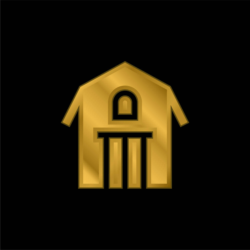 Scheune vergoldet metallisches Symbol oder Logo-Vektor - Vektor, Bild