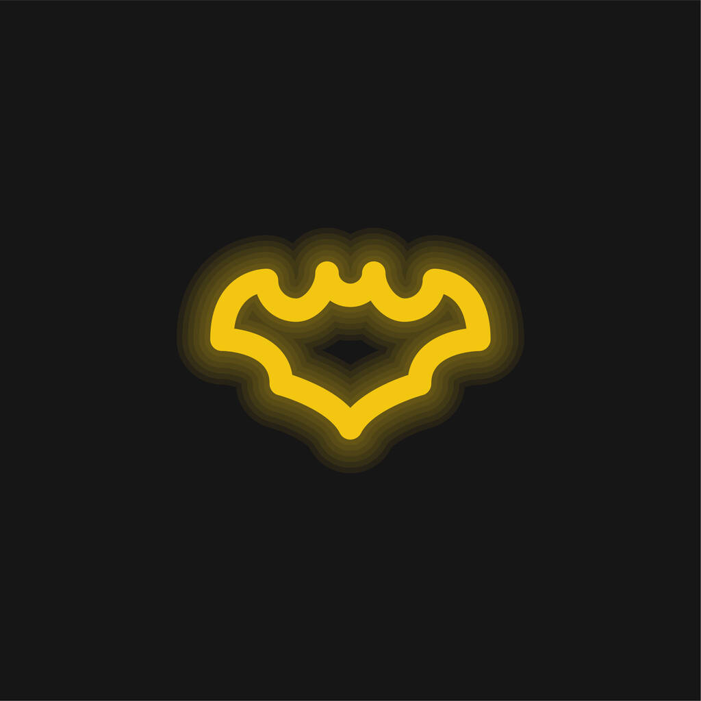 Жовта сяюча неонова ікона кажанів
 - Вектор, зображення