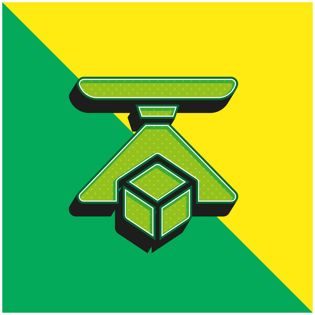 3d Zöld és sárga modern 3D vektor ikon logó - Vektor, kép