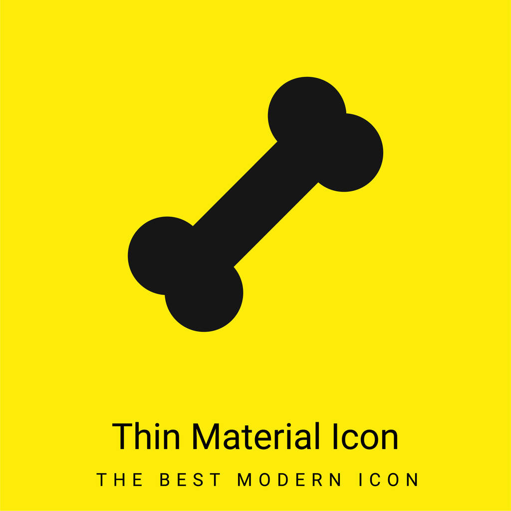 Ossos mínimo ícone material amarelo brilhante - Vetor, Imagem