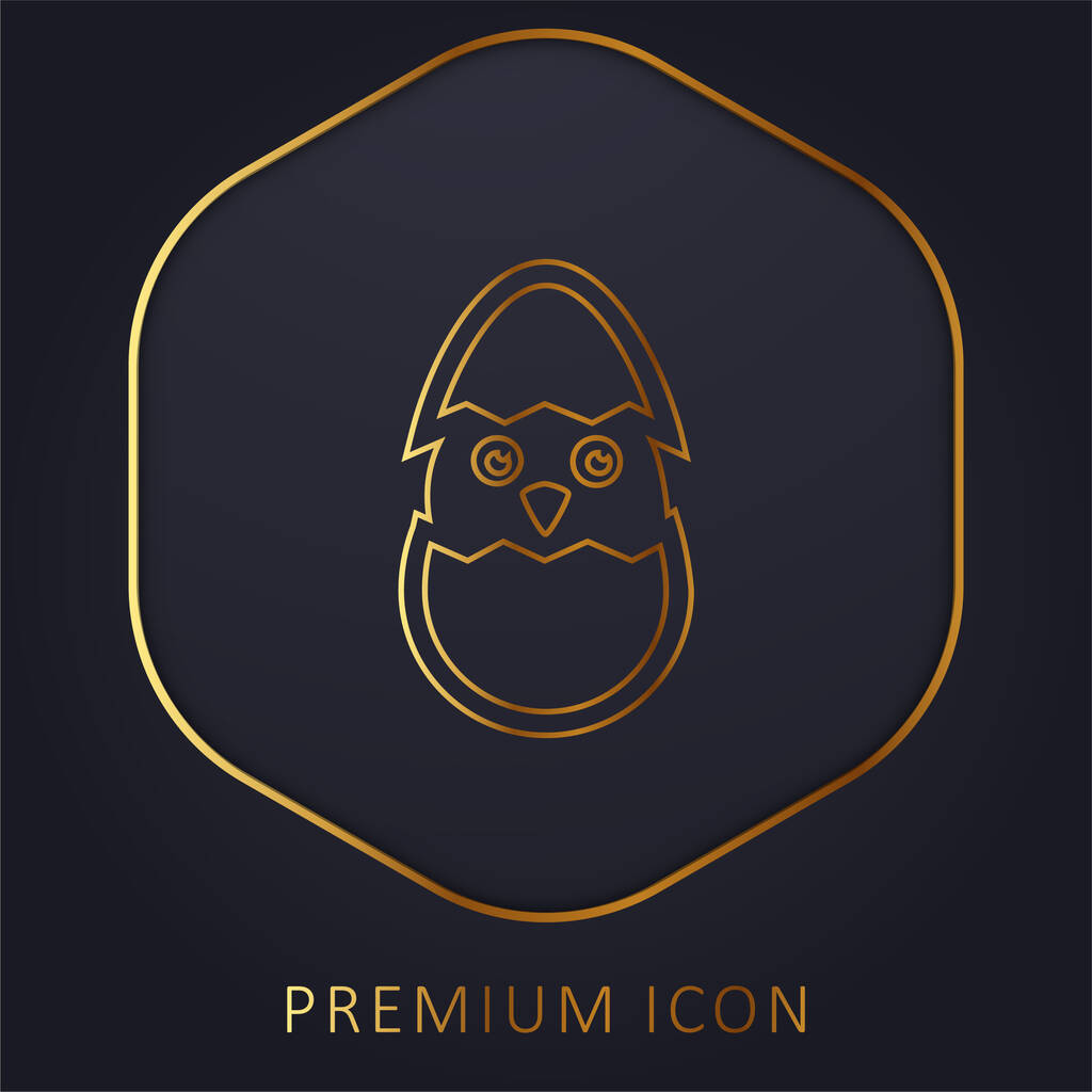 Bird In Broken Egg goldene Linie Premium-Logo oder Symbol - Vektor, Bild