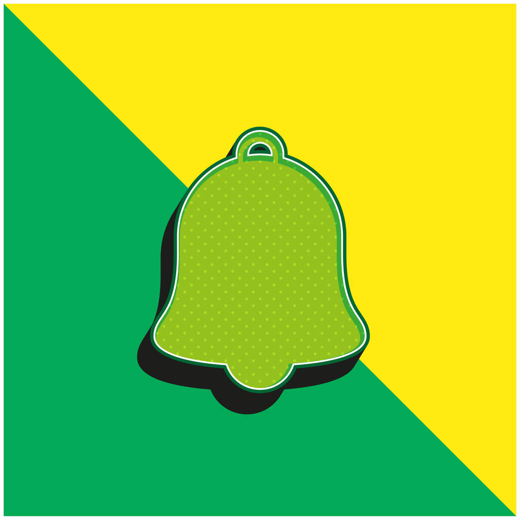 Alarme Verde e amarelo moderno logotipo vetor 3d ícone - Vetor, Imagem