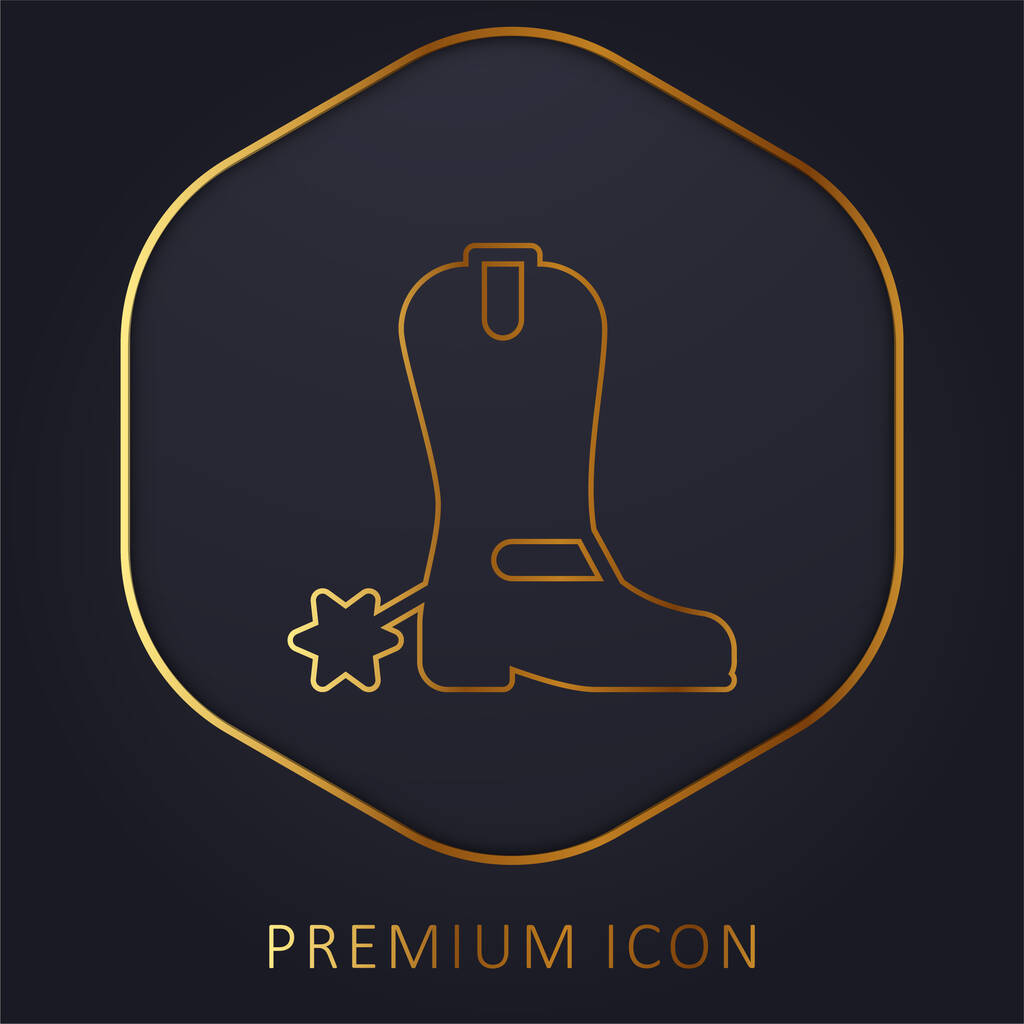 Botas linha dourada logotipo premium ou ícone - Vetor, Imagem
