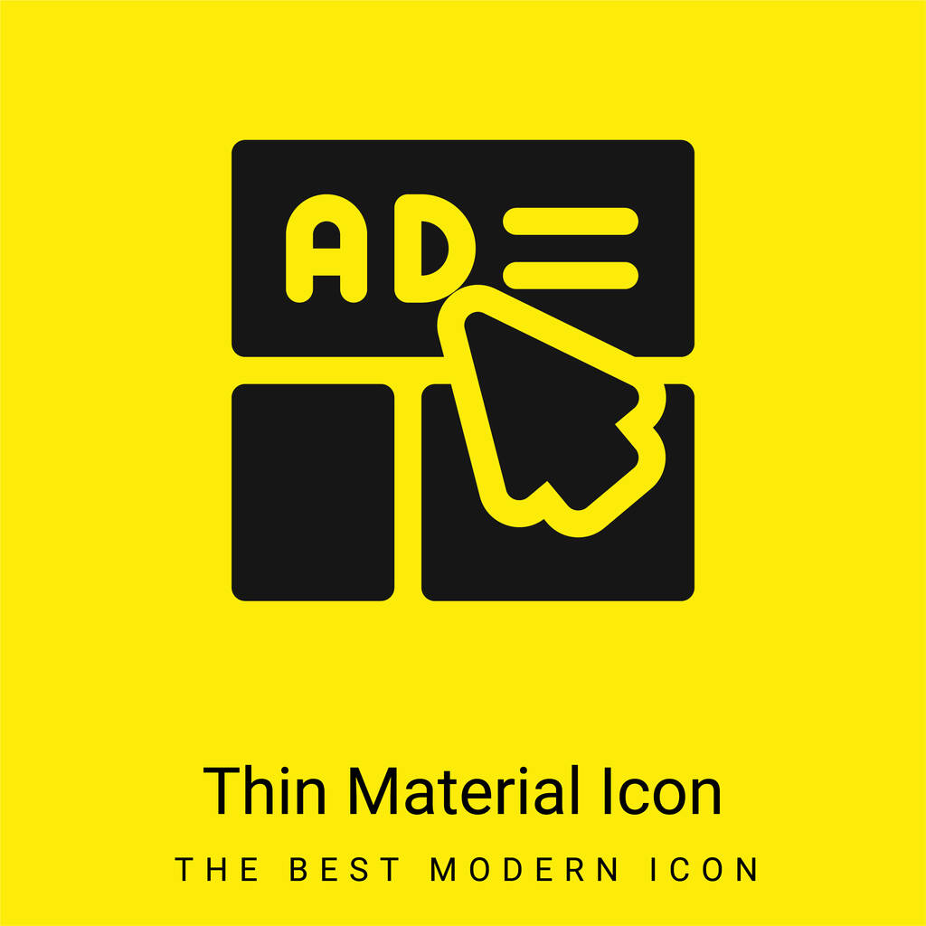 Anúncio mínimo ícone material amarelo brilhante - Vetor, Imagem