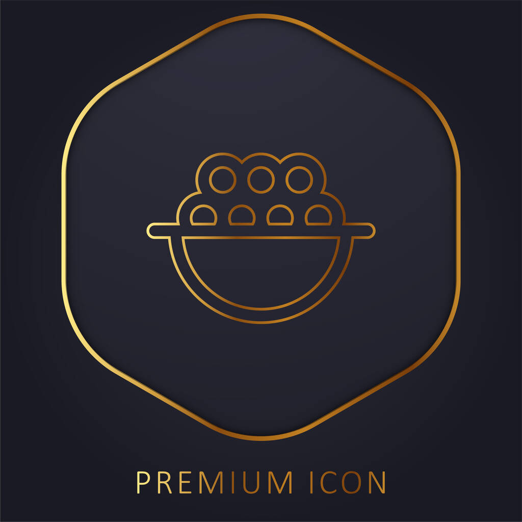 Berries golden line premium logo or icon - Vector, Image