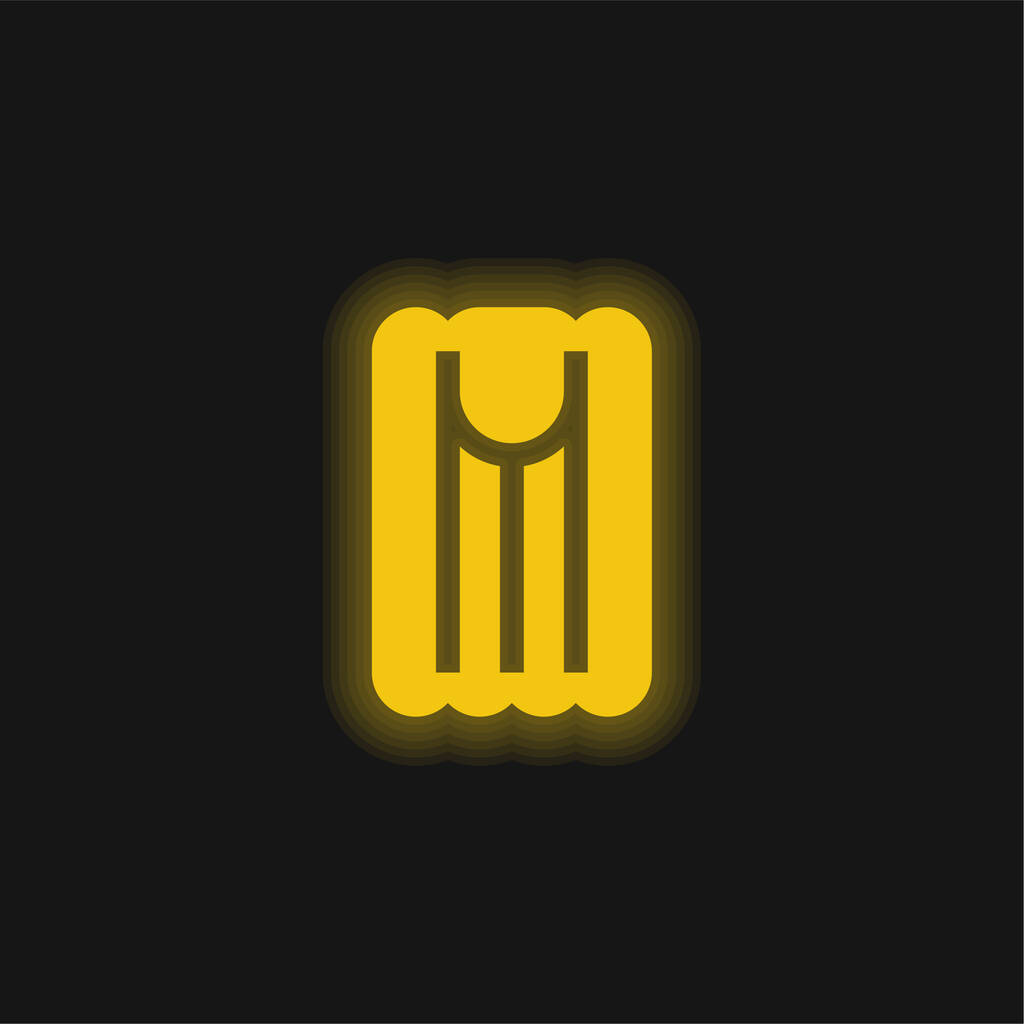 Hava Yatağı sarı parlak neon simgesi - Vektör, Görsel
