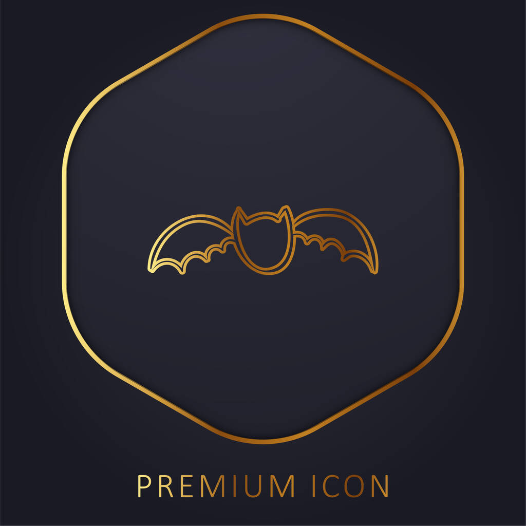 Логотип или значок золотой линии Bat Outline - Вектор,изображение
