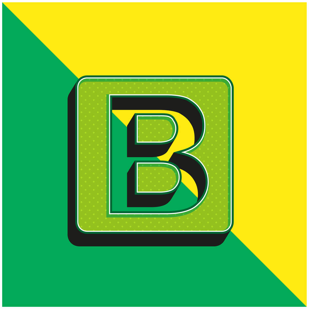 Type audacieux Logo vectoriel 3d moderne vert et jaune - Vecteur, image