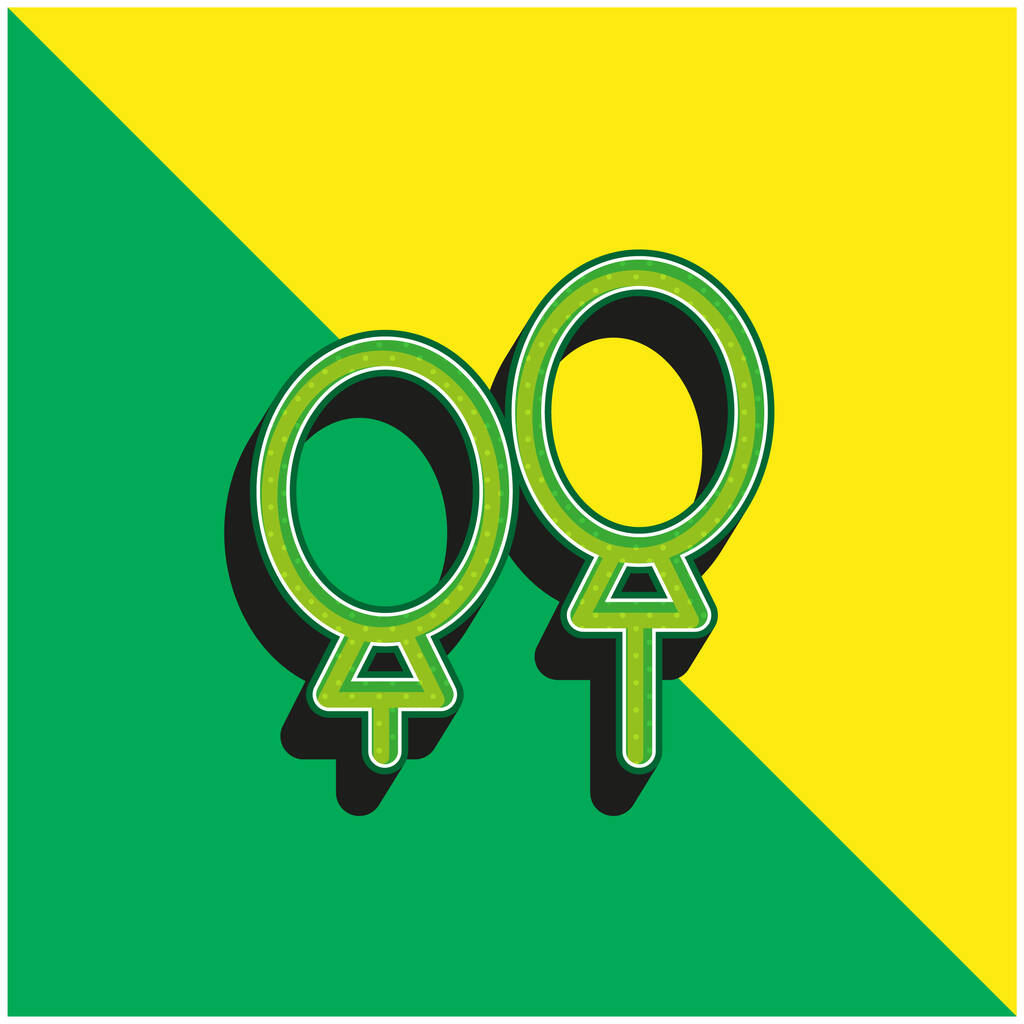 Balony Zielone i żółte nowoczesne logo wektora 3D - Wektor, obraz