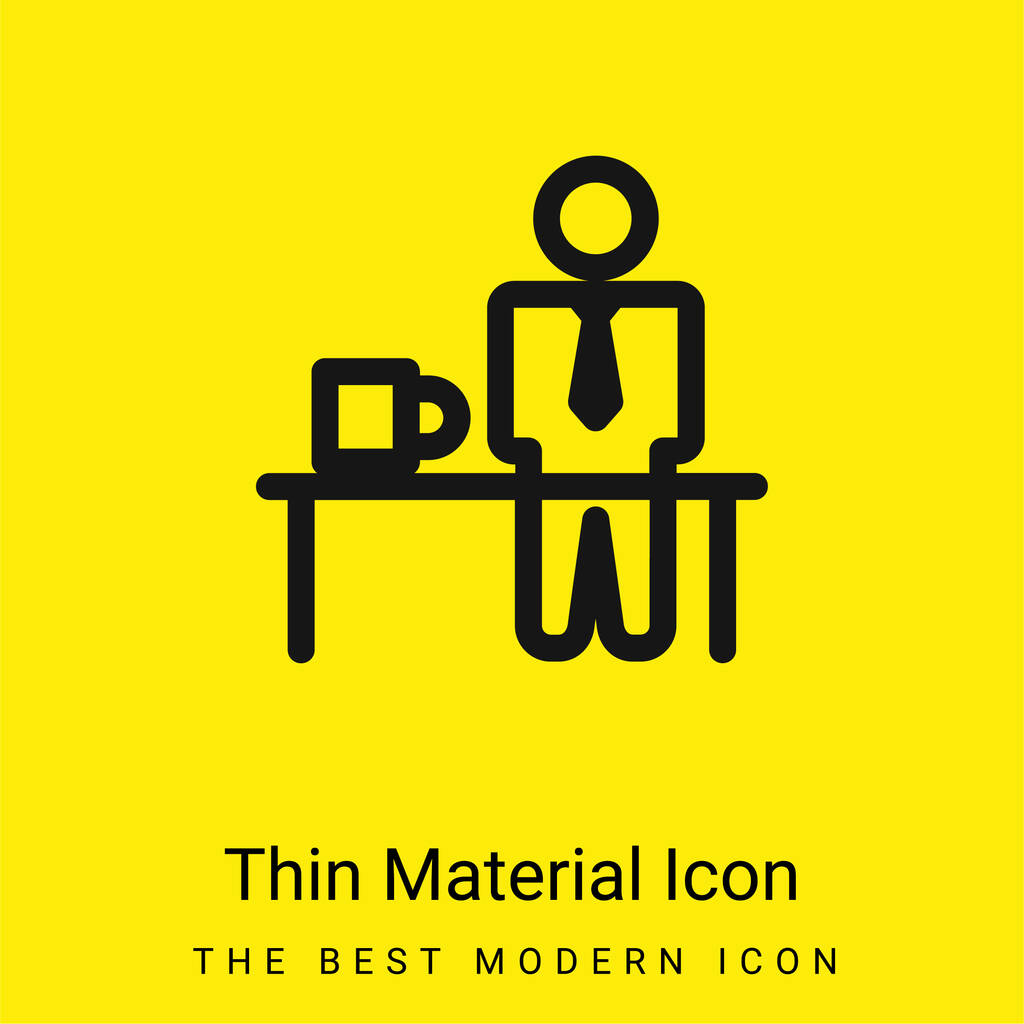Break Time icona minimale materiale giallo brillante - Vettoriali, immagini
