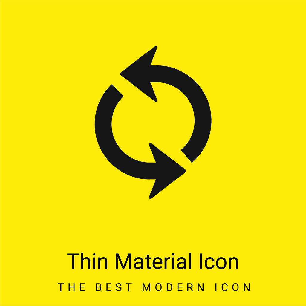 Arrows Circle minimal bright yellow material icon - Vector, Image