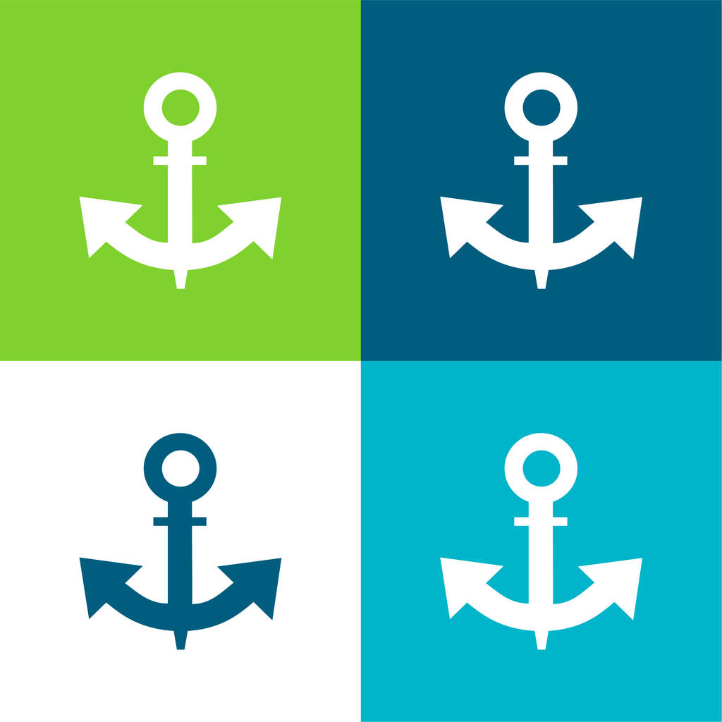 Boat Anchor Flat Four Color Minimal Icon Free Stock Vector Graphic