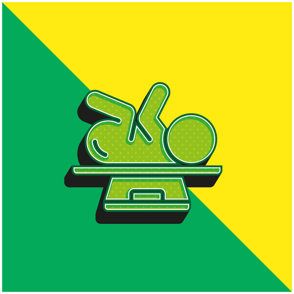 Bebek Yeşil ve Sarı Modern 3D vektör simgesi logosu - Vektör, Görsel