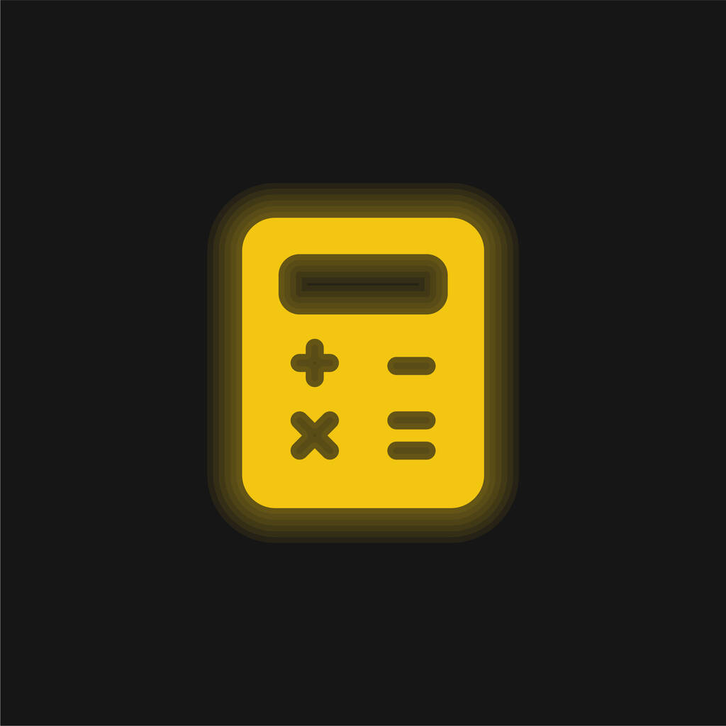Balans geel gloeiend neon icoon - Vector, afbeelding