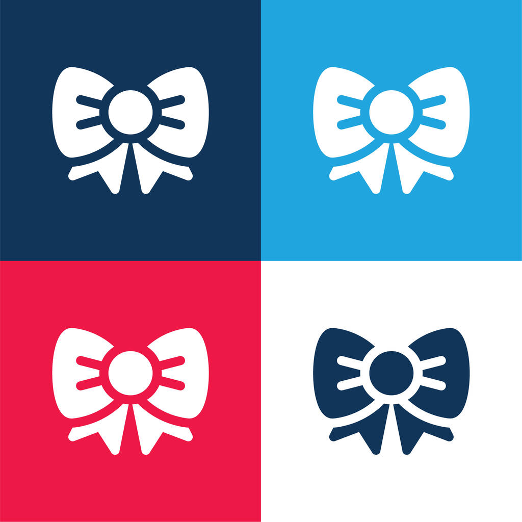 Arco azul y rojo conjunto de iconos mínimo de cuatro colores - Vector, imagen