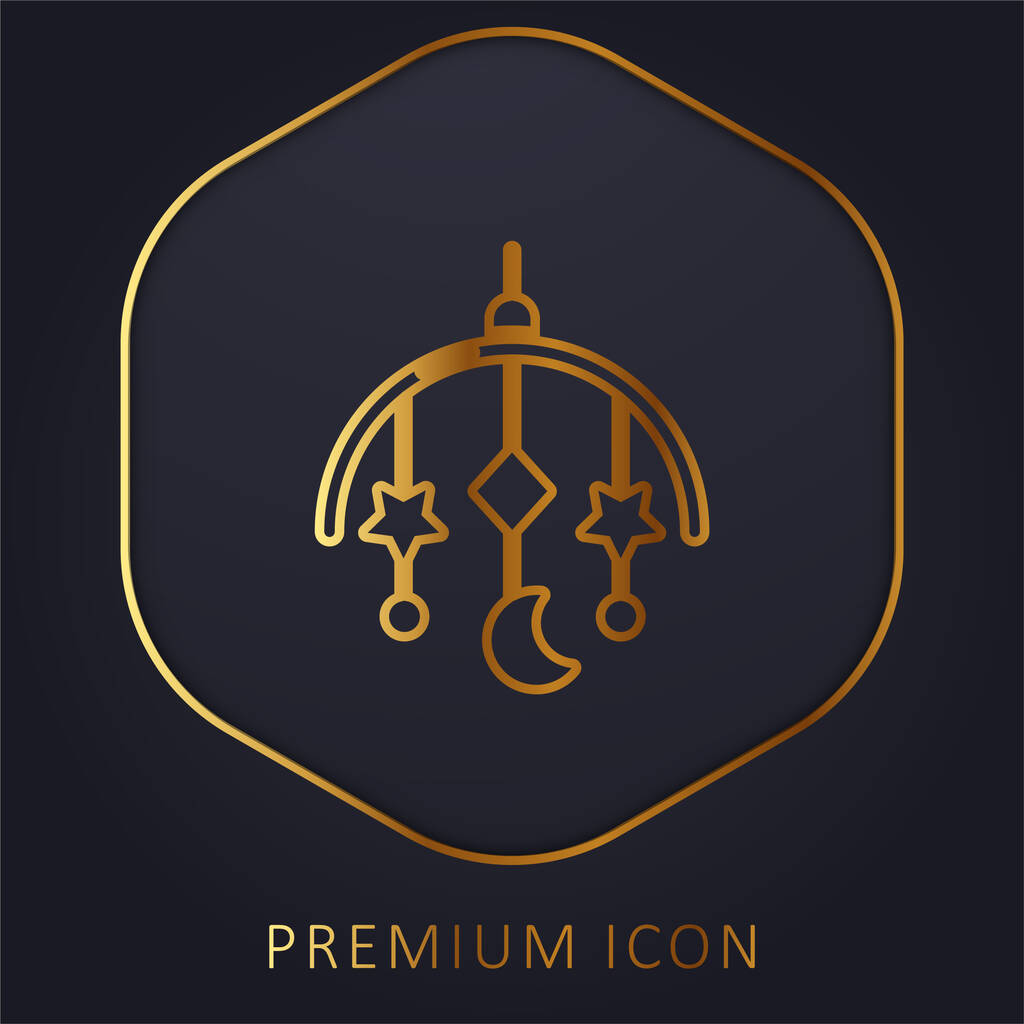 Logo o icona premium della linea dorata Baby Mobile - Vettoriali, immagini