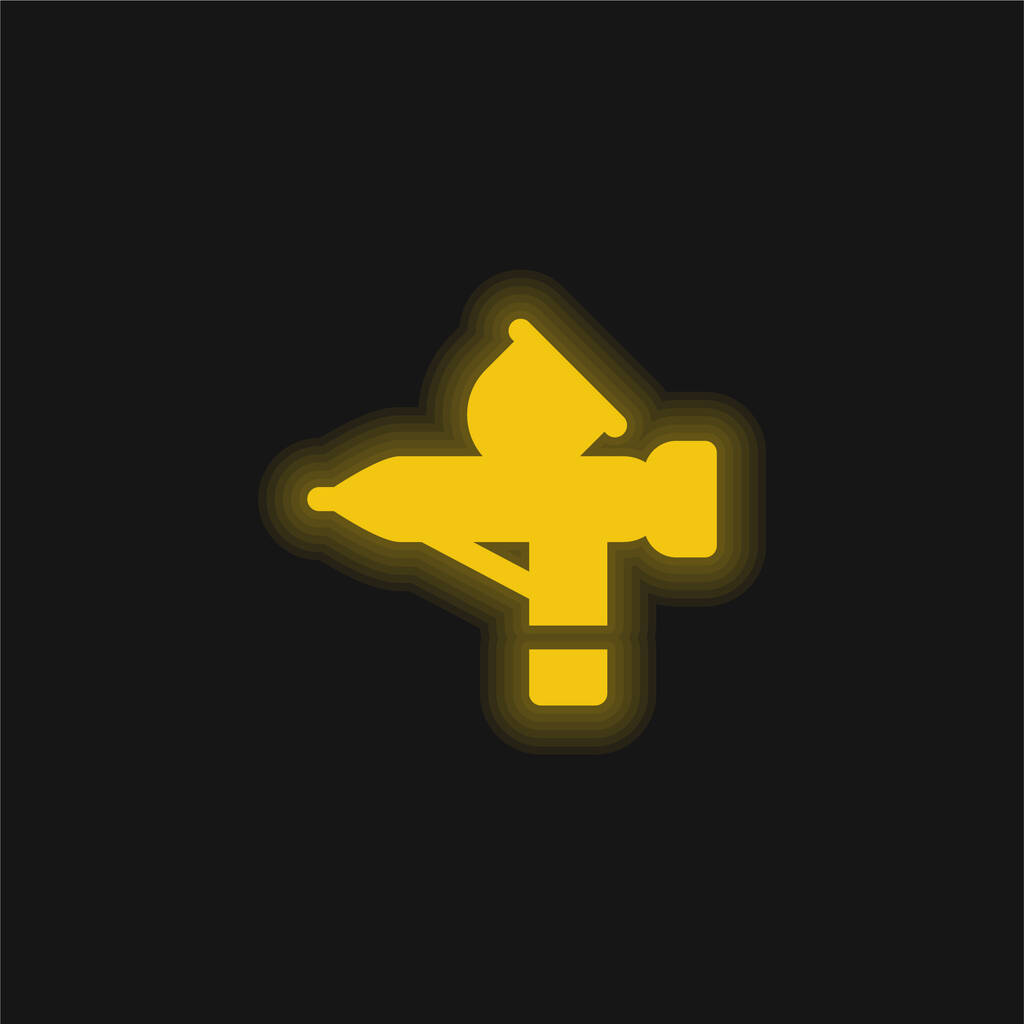 Icône néon jaune aérographe - Vecteur, image