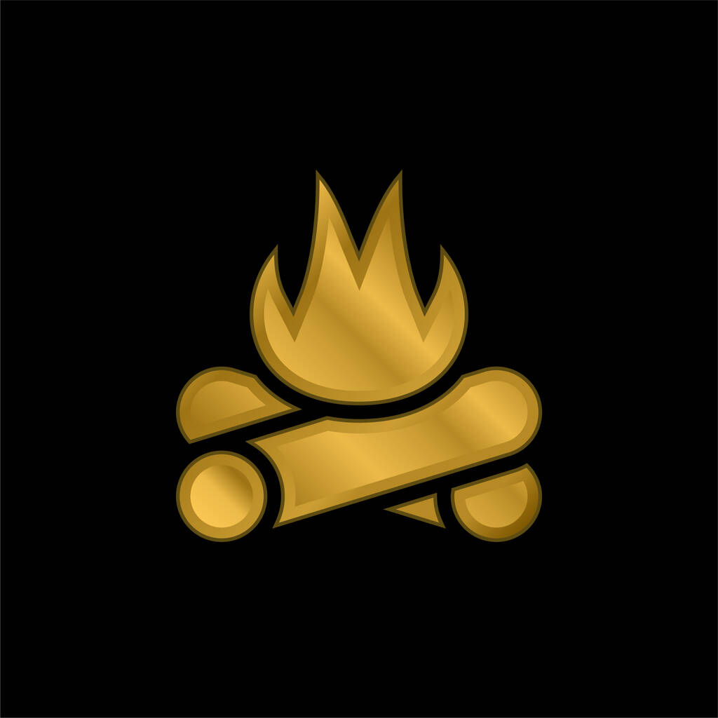 Bonfire vergoldet metallisches Symbol oder Logo-Vektor - Vektor, Bild