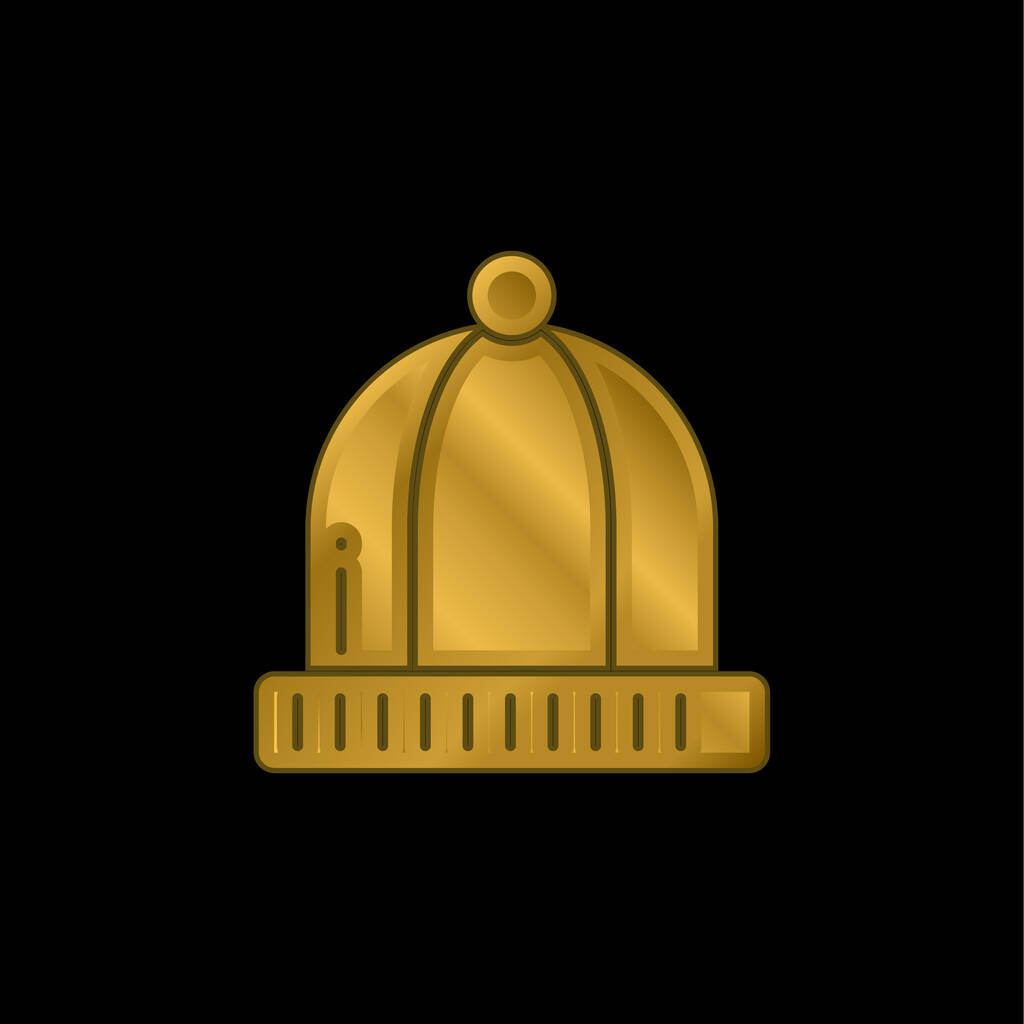 Beanie vergoldet metallisches Symbol oder Logo-Vektor - Vektor, Bild
