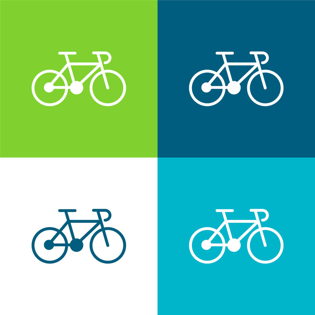 Bike Of A Gymnast Flat vier kleuren minimale pictogram set - Vector, afbeelding