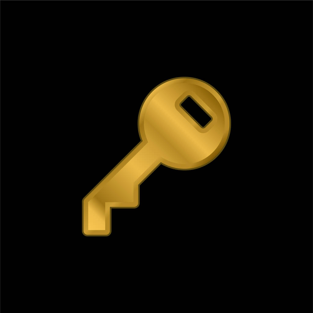 Hozzáférés kulcs töltött kör alakú eszköz aranyozott fém ikon vagy logó vektor - Vektor, kép