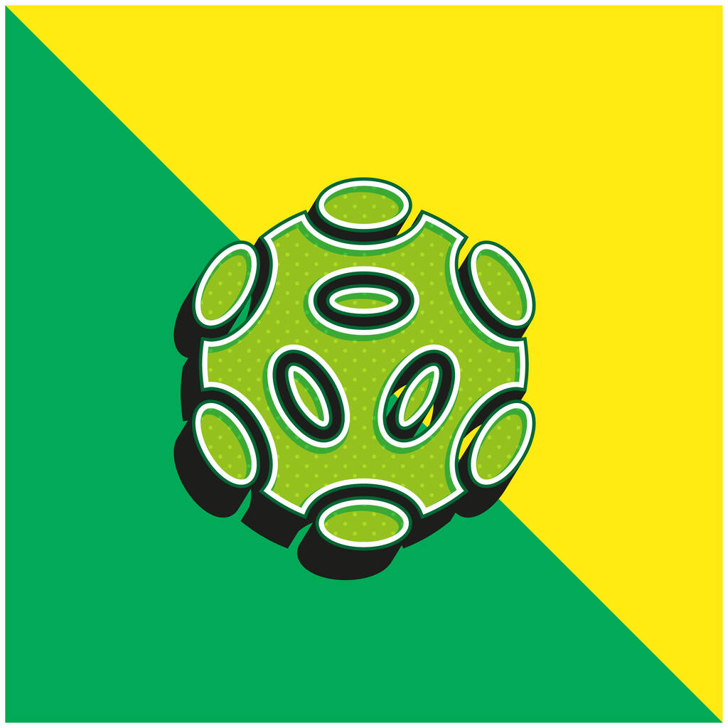 Bacteriën Groen en geel modern 3D vector icoon logo - Vector, afbeelding