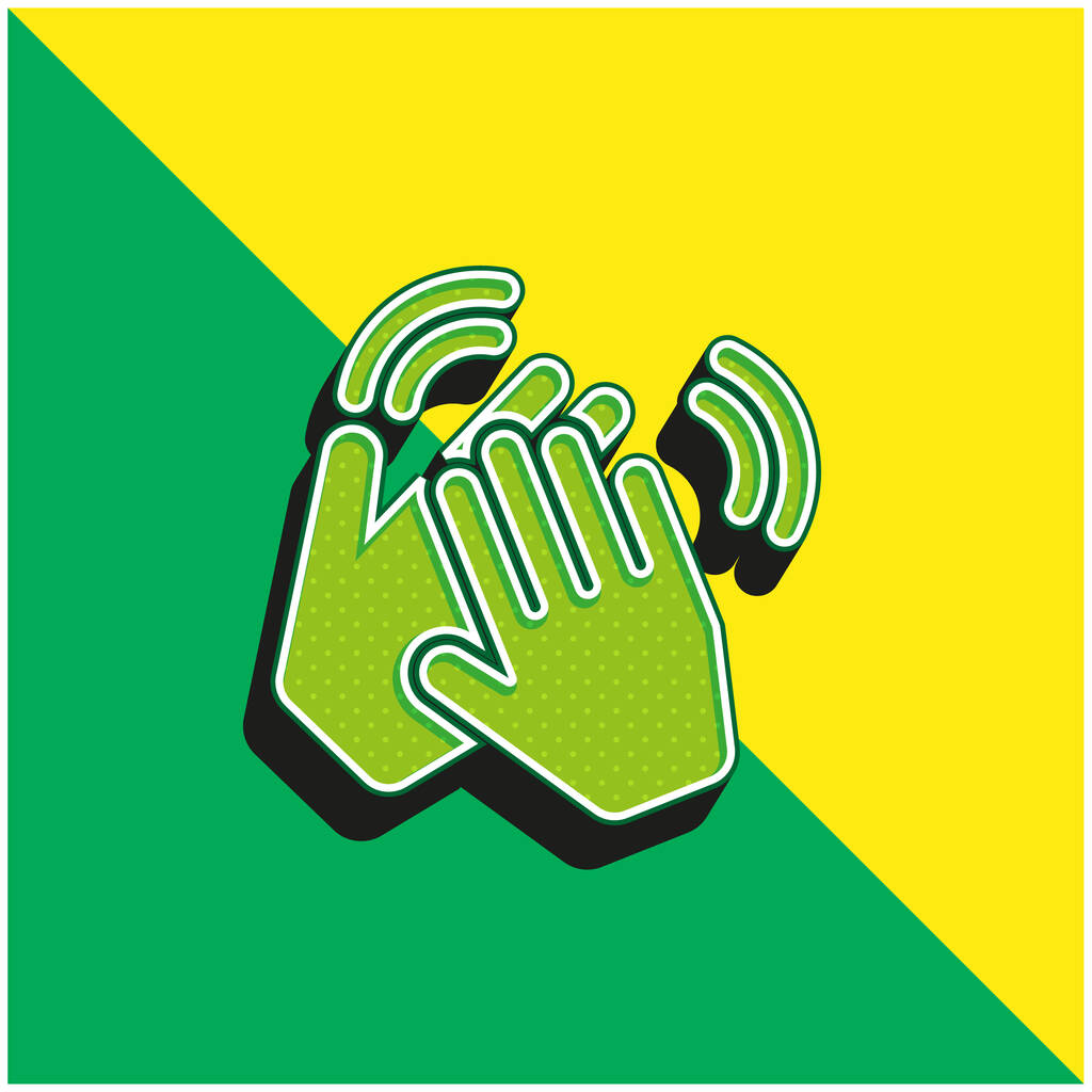 拍手緑と黄色の現代的な3Dベクトルアイコンのロゴ - ベクター画像