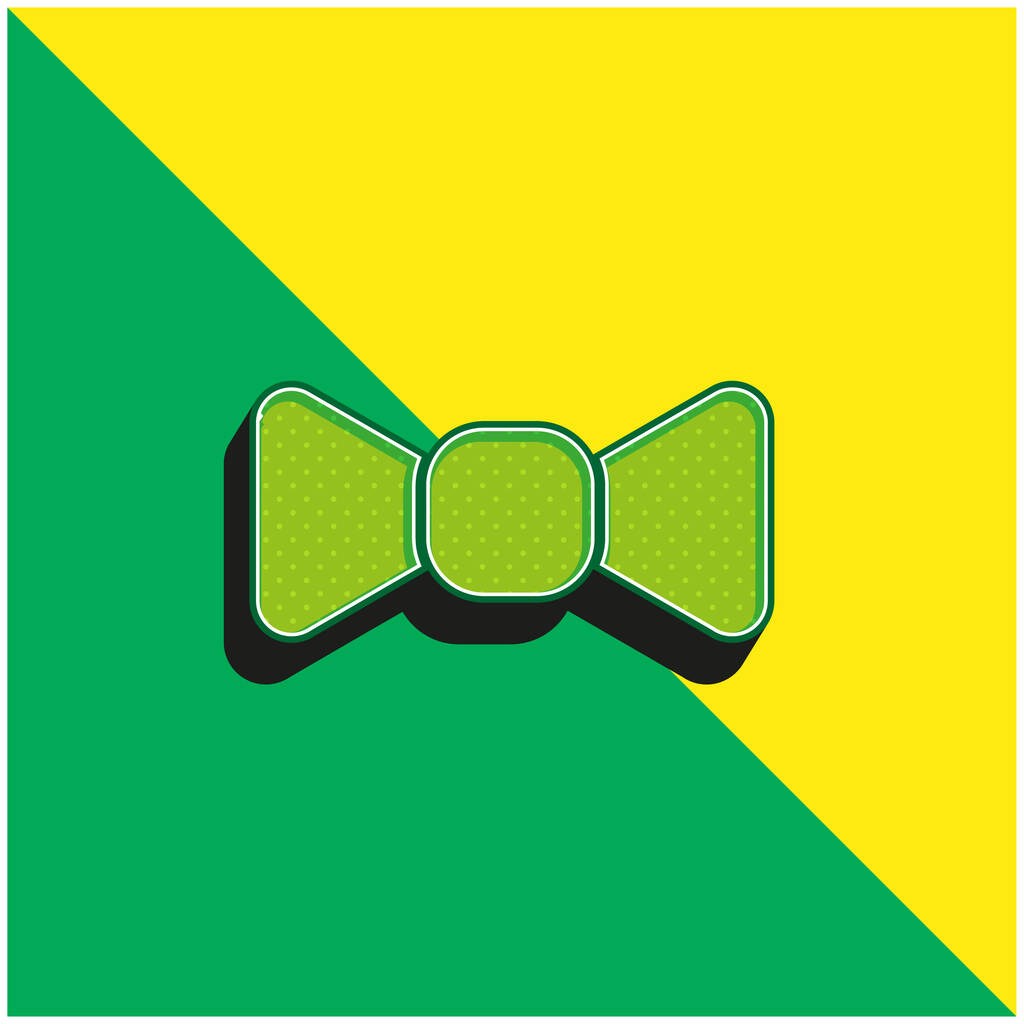 Bow Tie Zelená a žlutá moderní 3D vektorové logo ikony - Vektor, obrázek