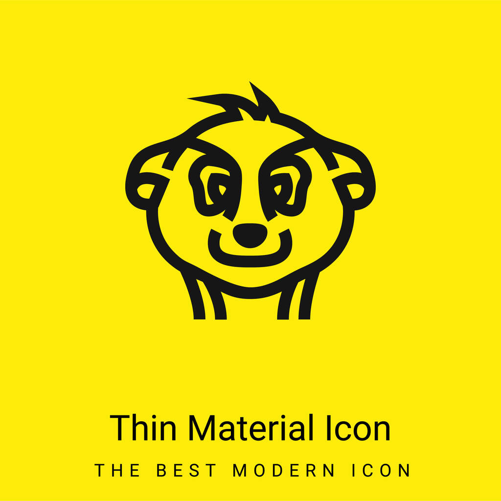 Animal Head Outline minimaal helder geel materiaal icoon - Vector, afbeelding
